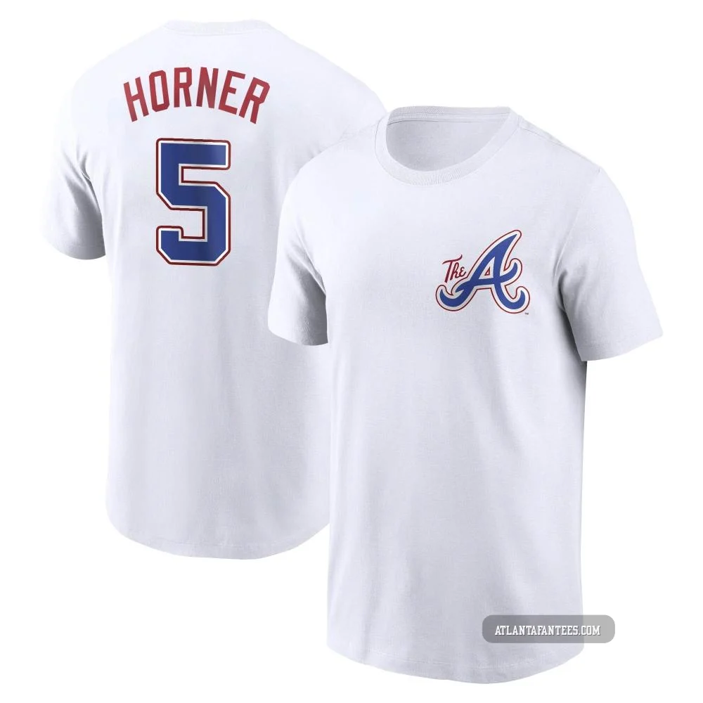 Bob Horner ＃5 Atlanta Braves Men's White 2023 City Connect Name & Number T-Shirt