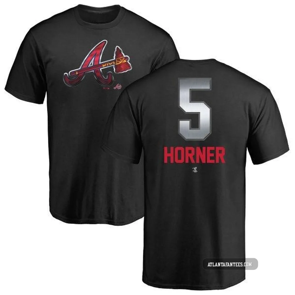 Bob Horner ＃5 Atlanta Braves Youth Black Midnight Mascot T-Shirt -